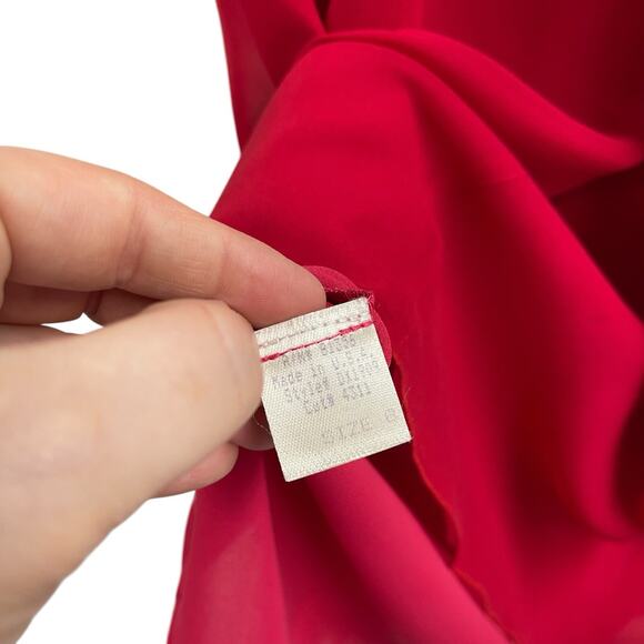 Andrea Polizzi For Rex Lester Red Silk Dress Size 8 Sleeveless USA Vintage - Picture 9 of 10